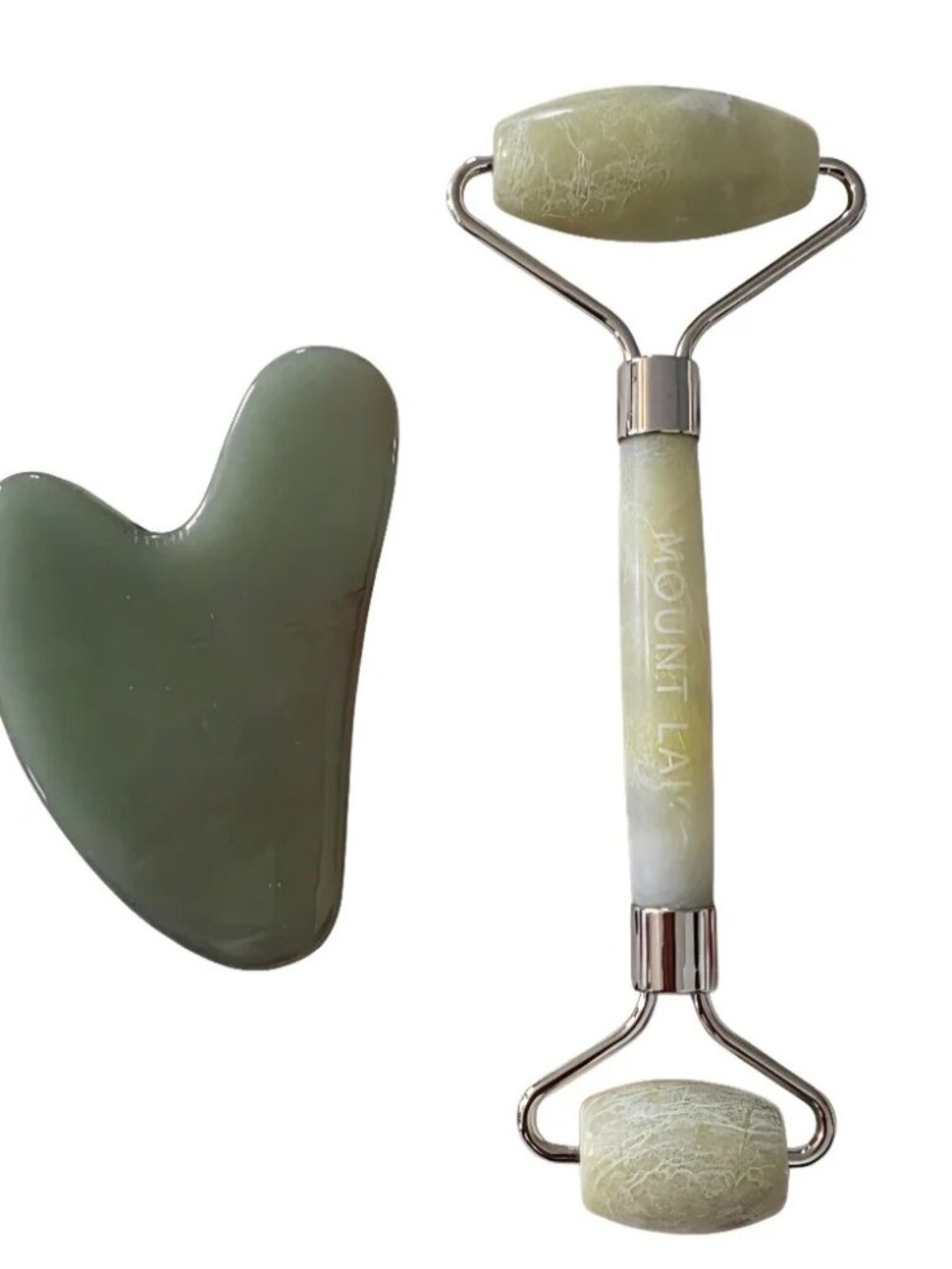 Mount Lai Jade Facial Roller and Gua Sha Tool Set
